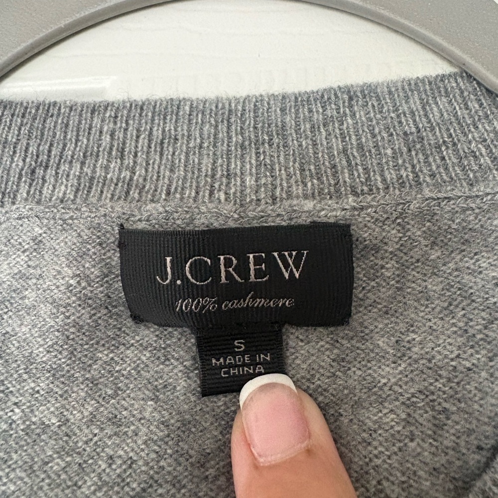 J. Crew Cashmere Gray Polka Dot Sweater Small - Picture 3 of 4